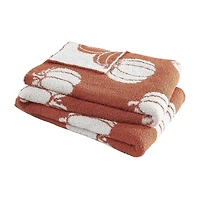 Truly Soft Cozy Pumpkin Reversible Throw