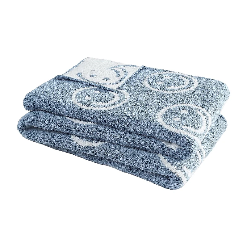 Truly Soft Cozy Smiley Reversible Throw