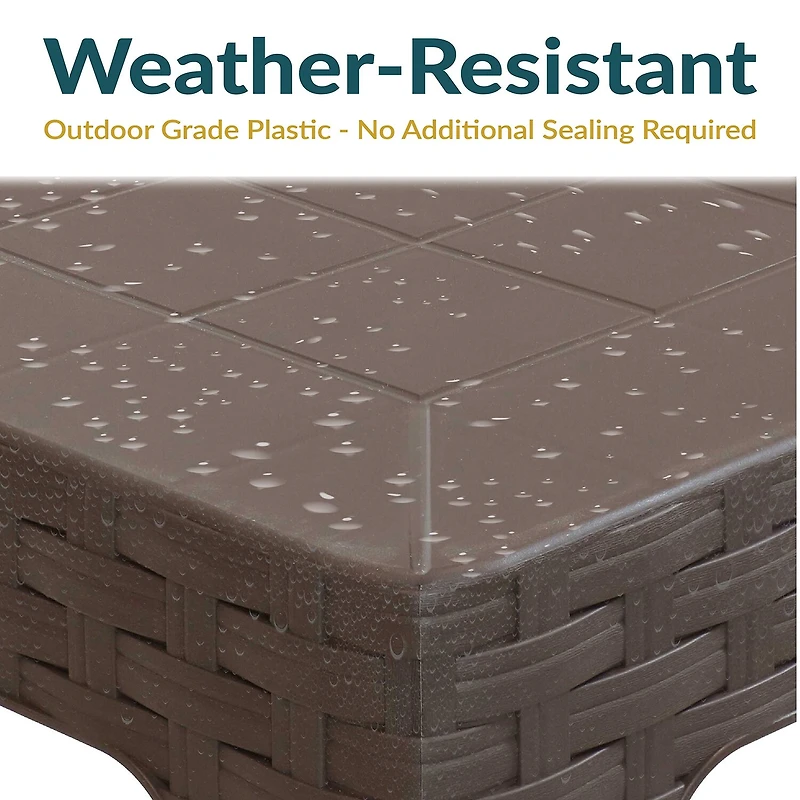 2pc Plastic Square Patio Side Table