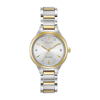 Citizen Corso Womens Diamond Accent Two Tone Stainless Steel Bracelet Watch Fe2104-50a