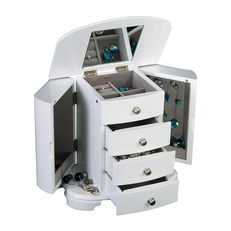 Mele and Co Kaitlyn Musical White Jewelry Box