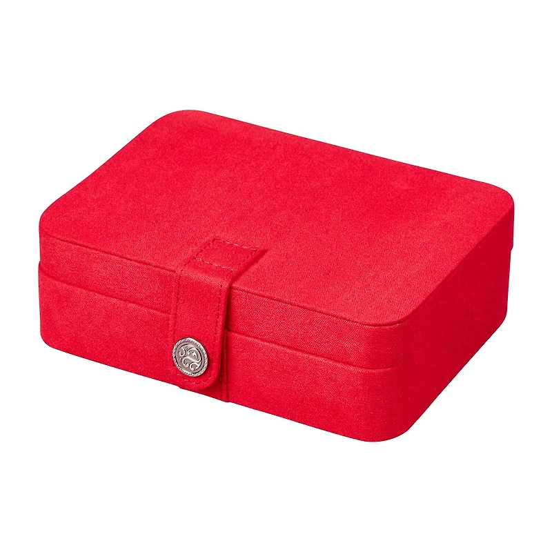 Mele and Co Giana Plush Fabric Red Jewelry Travel Case