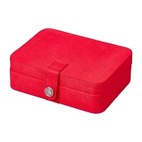 Mele and Co Giana Plush Fabric Red Jewelry Travel Case