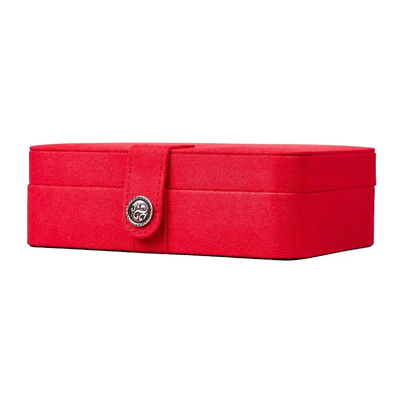 Mele and Co Giana Plush Fabric Red Jewelry Travel Case