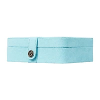 Mele and Co Giana Plush Fabric Aqua Jewelry Travel Case