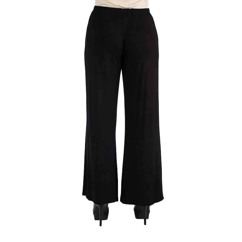 24/7 Comfort Apparel Comfortable Solid Palazzo Pants