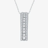 Linear Womens 1/2 CT. T.W. Lab Grown White Diamond Sterling Silver 18 Inch Pendant Necklace
