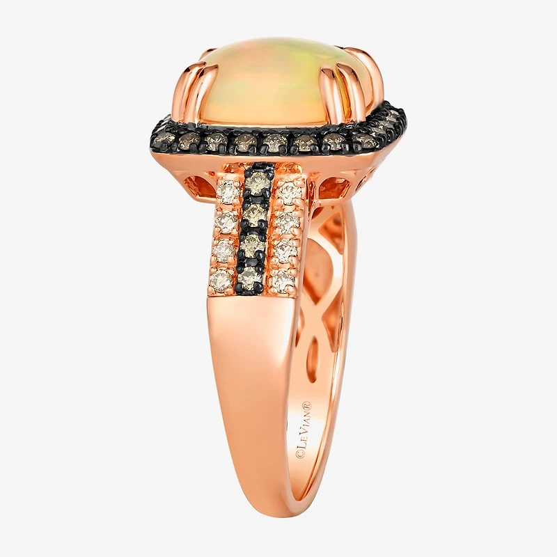 Le Vian® Grand Sample Sale™ Ring featuring 1 5/8 CT. Neopolitan Opal™ 1/3 CT. Chocolate Diamonds® 1/6 CT. Nude Diamonds™ set in 14K Strawberry Gold®