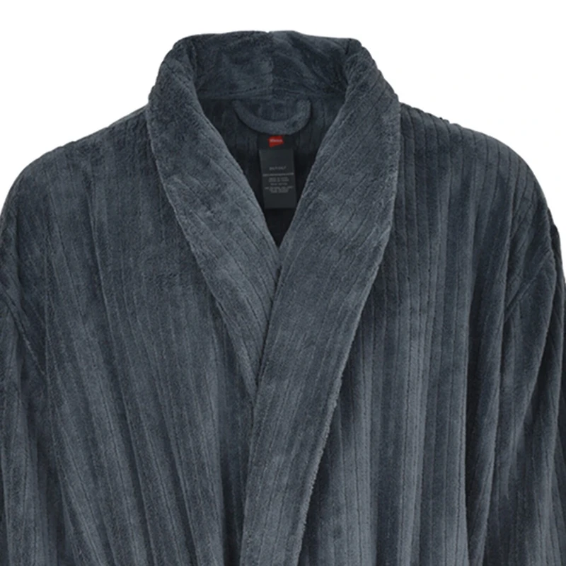 Hanes Mens Fleece Long Sleeve Knee Length Robe