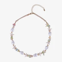Arizona Gold Tone Starfish Womens 16 Inch Beaded Necklace
