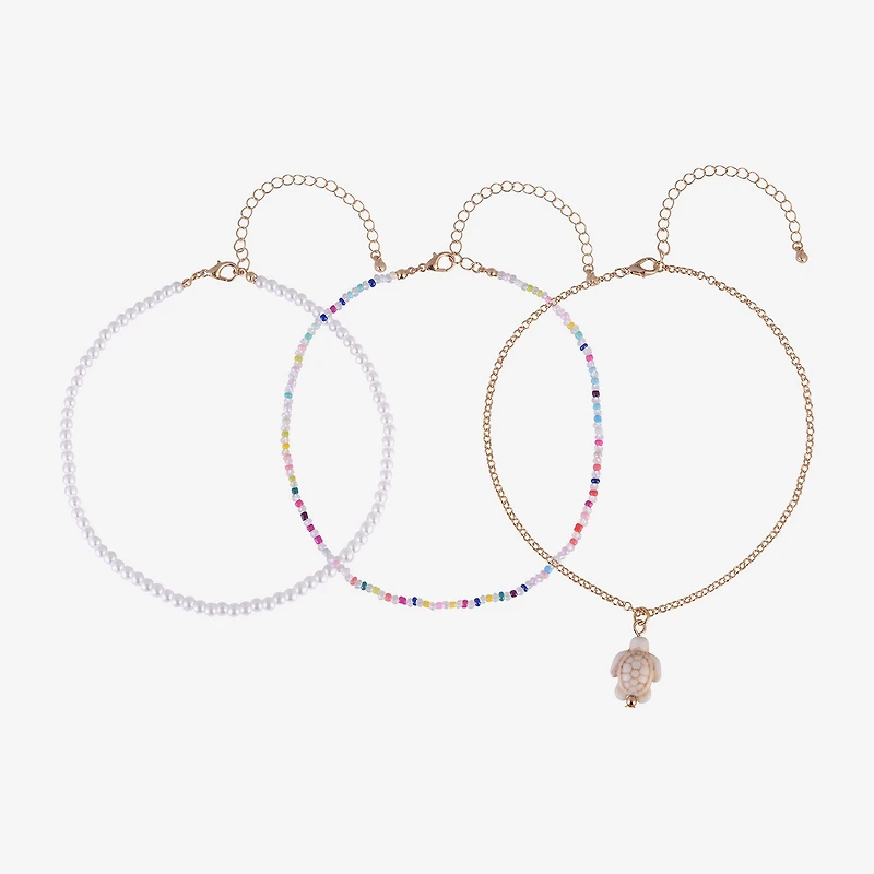 Arizona Gold Tone Turtle Womens 3-pc. Necklace Set