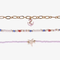 Arizona Gold Tone Starfish Womens Anchor 3-pc. Necklace Set