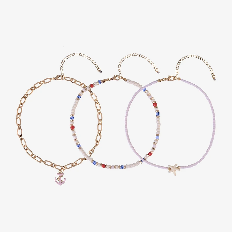 Arizona Gold Tone Starfish Womens Anchor 3-pc. Necklace Set