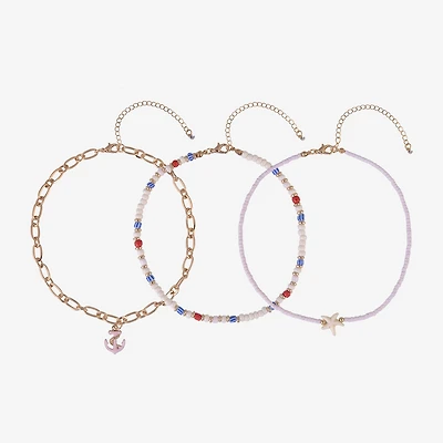 Arizona Gold Tone Starfish Womens Anchor 3-pc. Necklace Set