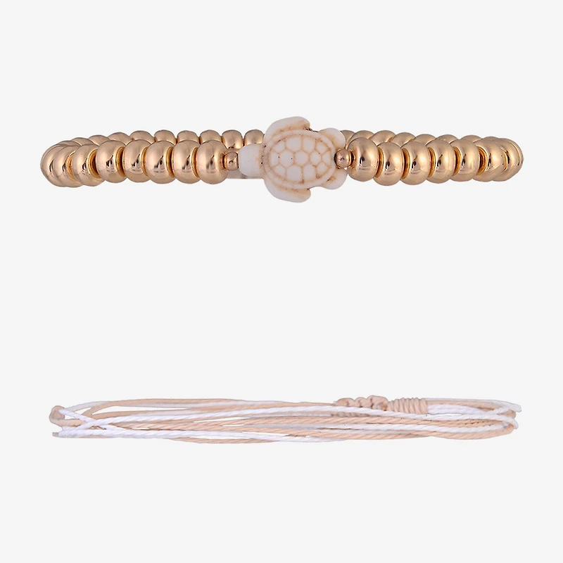 Arizona Gold Tone Turtle Starfish Womens 3-pc. Bracelet Set