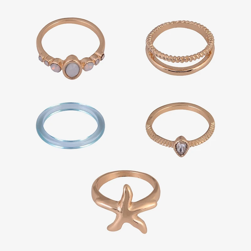 Arizona Gold Tone Starfish Womens Ring Set