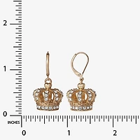 Juicy By Juicy Couture Gold Tone Womens Crystal Crown Drop Earrings