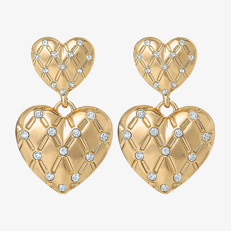 Juicy By Juicy Couture Gold Tone Womens Crystal Drop Earrings