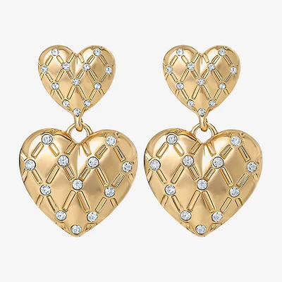 Juicy By Juicy Couture Gold Tone Womens Crystal Drop Earrings