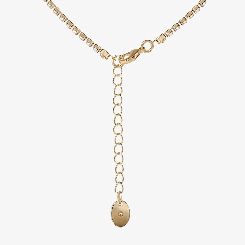 Juicy By Juicy Couture Gold Tone Pave Womens Crystal Alloy Heart 16 Inch Pendant Necklace