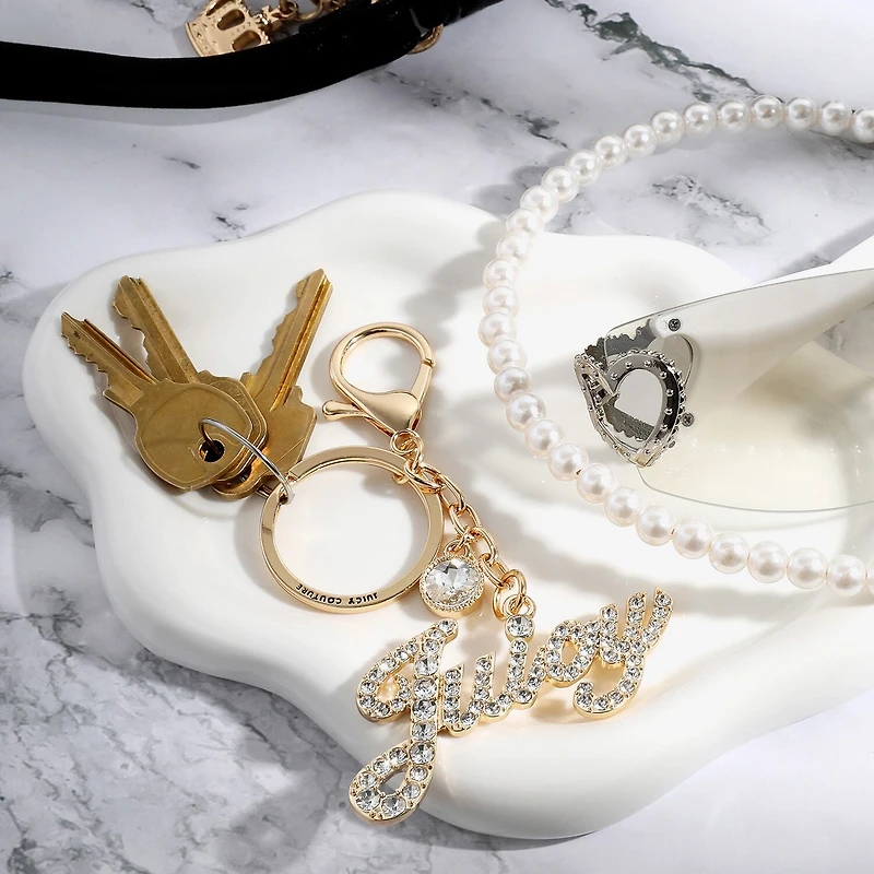 Juicy By Juicy Couture Gold Tone Script Key Chain