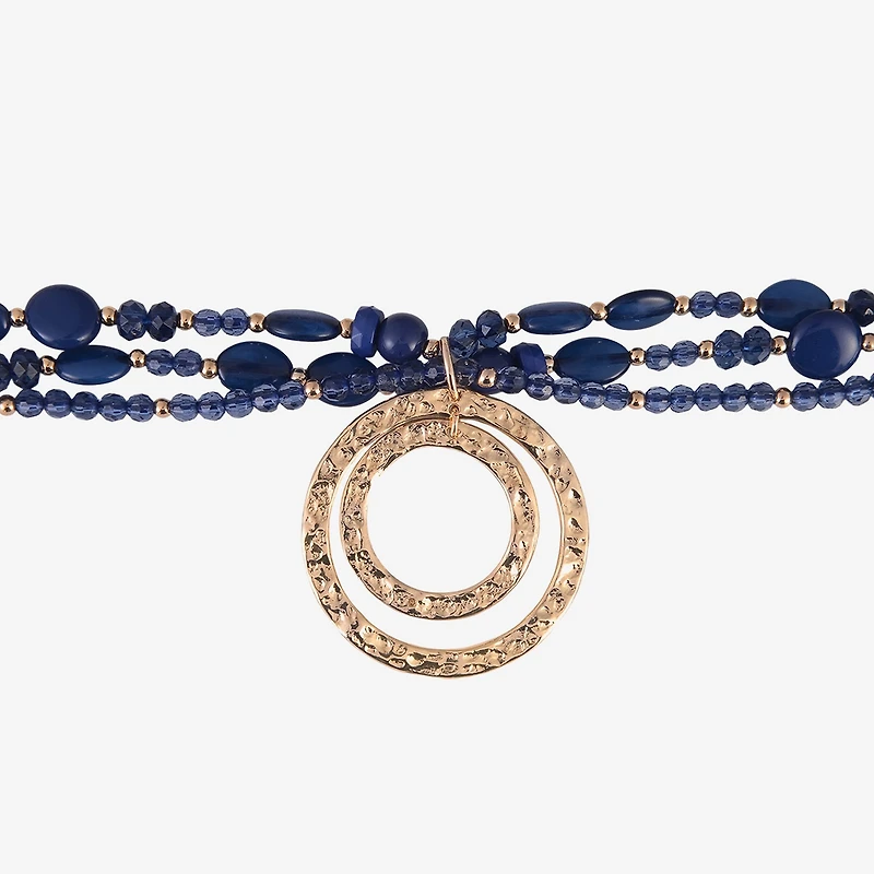 Mixit Gold Tone Womens Inch Beaded Necklace