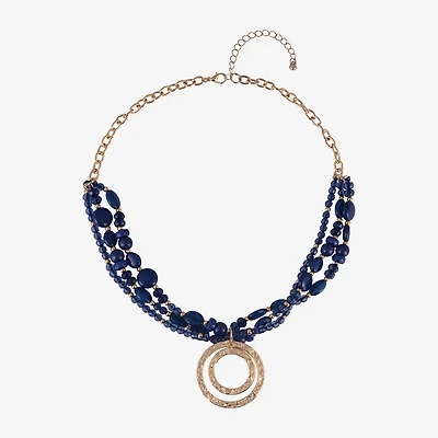 Mixit Gold Tone Womens Inch Beaded Necklace