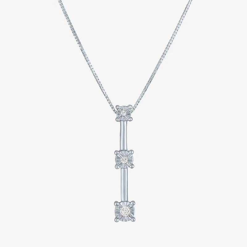 Diamond Accent G-H / Si2-I1 Womens Lab Grown White 10K Gold 18 Inch Pendant Necklace