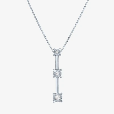 Diamond Accent G-H / Si2-I1 Womens Lab Grown White 10K Gold 18 Inch Pendant Necklace