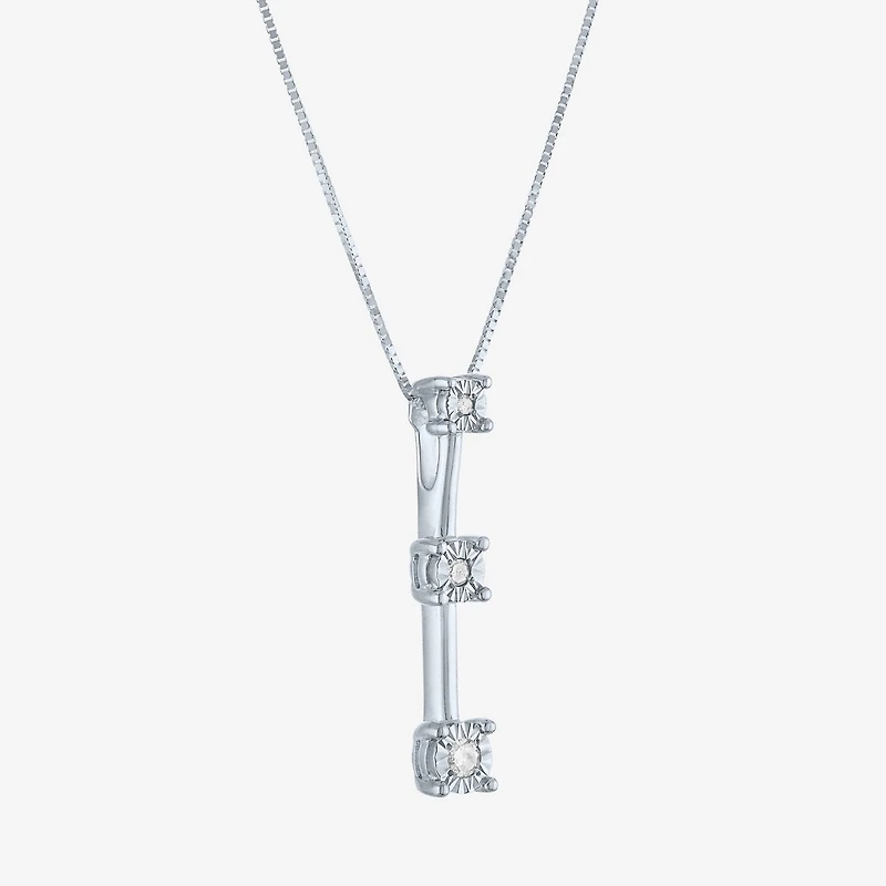 Diamond Accent G-H / Si2-I1 Womens Lab Grown White 10K Gold 18 Inch Pendant Necklace