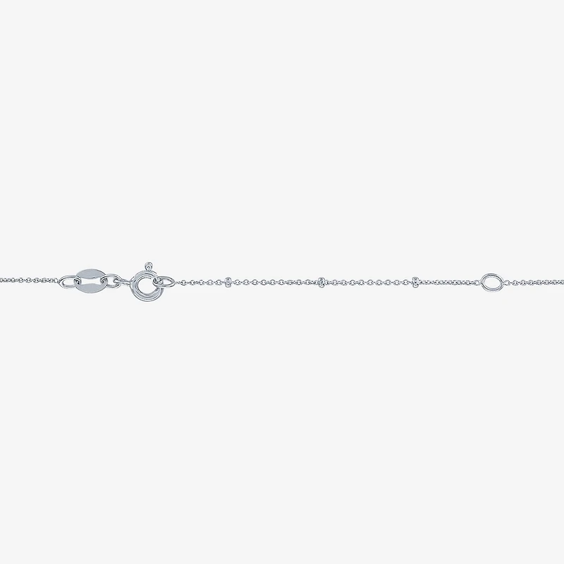 Yes, Please! Womens Lab Created White Sapphire Sterling Silver Heart Pendant