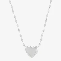 Silver Addiction Womens Sterling Silver Heart 17 Inch Pendant Necklace