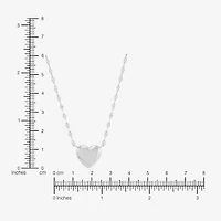 Silver Addiction Womens Sterling Silver Heart 17 Inch Pendant Necklace