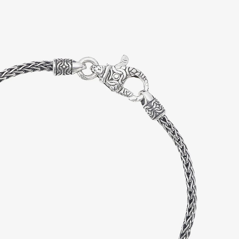 Bali Inspired Womens Genuine Multi Color Abalone Sterling Silver Butterfly Charm Bracelet