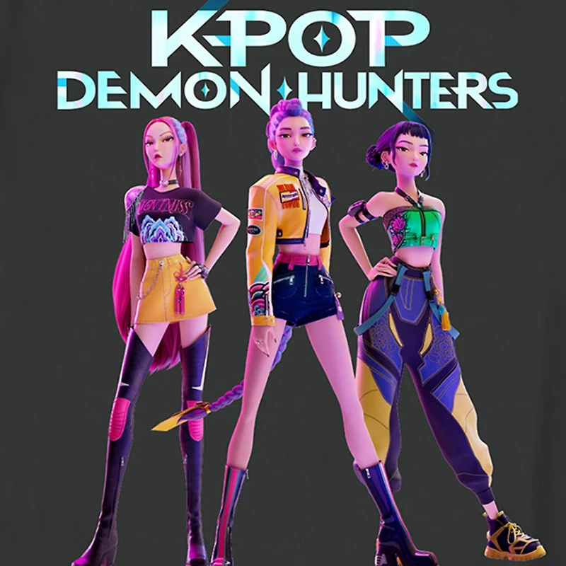 Little & Big Kid Girls Crew Neck Short Sleeve Regular Fit KPOP Demon Hunters Graphic T-Shirt