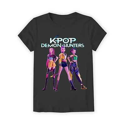 Little & Big Kid Girls Crew Neck Short Sleeve Regular Fit KPop Demon Hunters Graphic T-Shirt