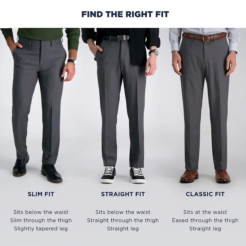 Haggar Stretch Denim Mens Classic Fit Pleated Pant