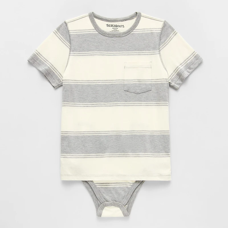 Thereabouts Little & Big Kid Boys Easy-on + Easy-off Adaptive Crew Neck Short Sleeve Bodysuit