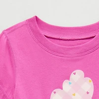 Okie Dokie Toddler Girls Round Neck Short Sleeve Adaptive Regular Fit Graphic T-Shirt