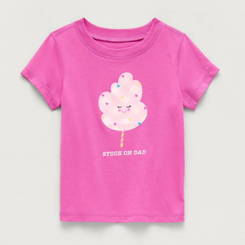 Okie Dokie Toddler Girls Round Neck Short Sleeve Adaptive Regular Fit Graphic T-Shirt