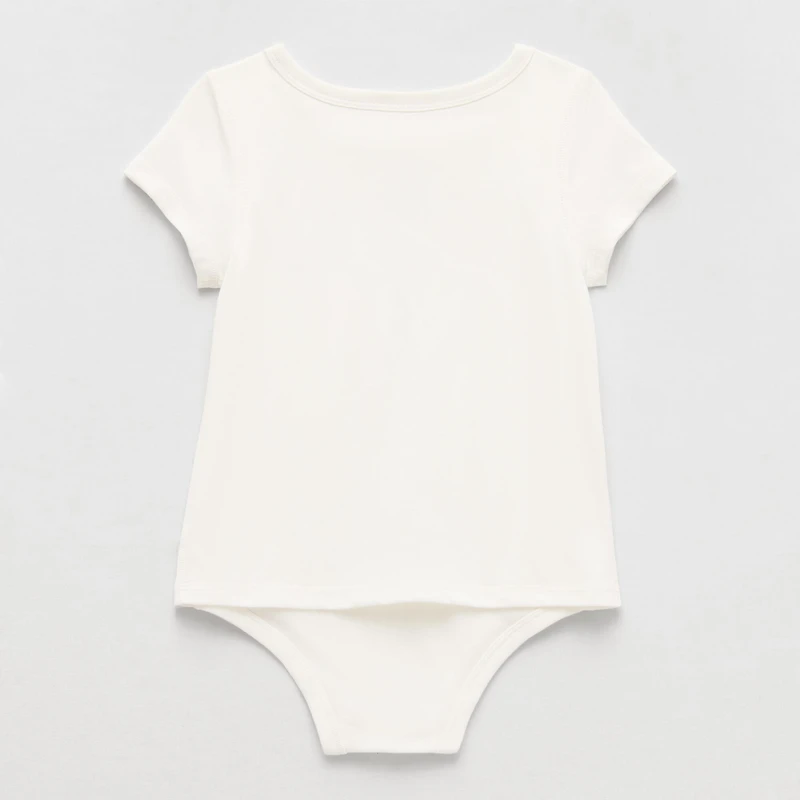 Okie Dokie Toddler Girls Hidden Access Opening Sensory Friendly Adaptive Round Neck Short Sleeve Bodysuit