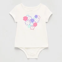 Okie Dokie Toddler Girls Hidden Access Opening Sensory Friendly Adaptive Round Neck Short Sleeve Bodysuit