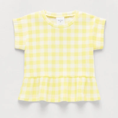Okie Dokie Toddler & Little Girls Round Neck Short Sleeve Peplum Top