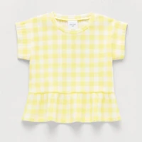 Okie Dokie Toddler & Little Girls Round Neck Short Sleeve Peplum Top