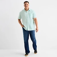 mutual weave Mens Short Sleeve Relaxed Fit Big and Tall Button-Down Shirt