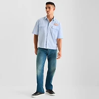 Arizona Mens Short Sleeve Boxy Fit Button-Down Shirt
