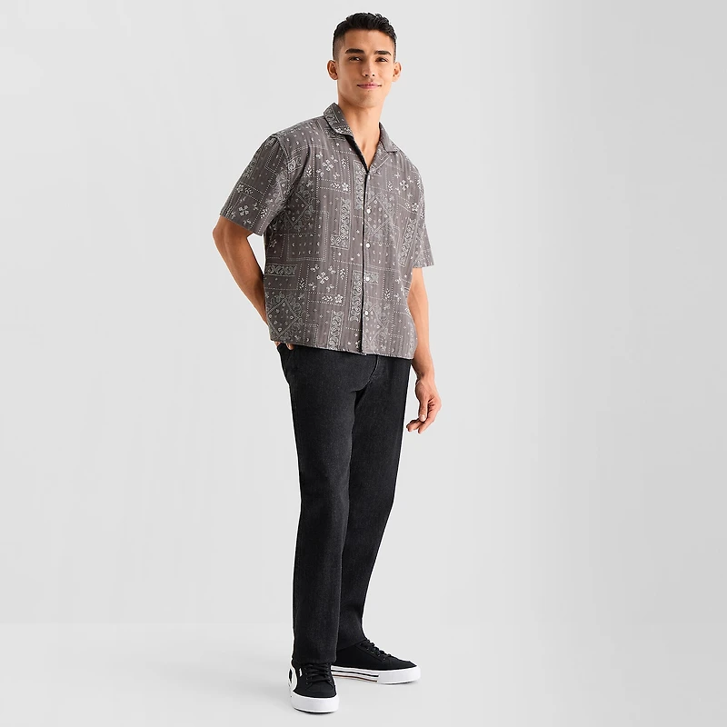 Arizona Mens Short Sleeve Regular Fit Button-Down Shirt