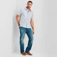 mutual weave Mens Short Sleeve Classic Fit Button-Down Shirt