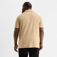 Shaquille O'Neal XLG™ Quarter Zip Big and Tall Mens Classic Fit Short Sleeve Polo Shirt