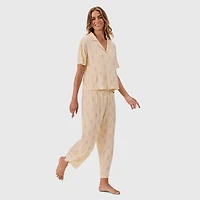 Martha Stewart Womens Short Sleeve 2-pc. Pajama Set